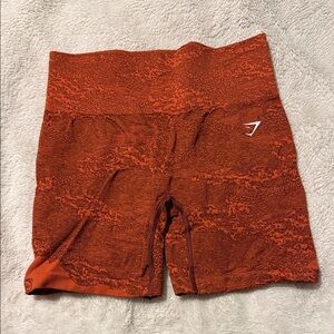 Gymshark Textured Rust Bike Shorts